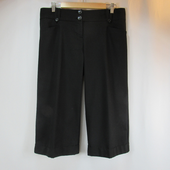 The Limited Pants - The Limited Cassidy Fit Black Wide Leg Capri Pants
